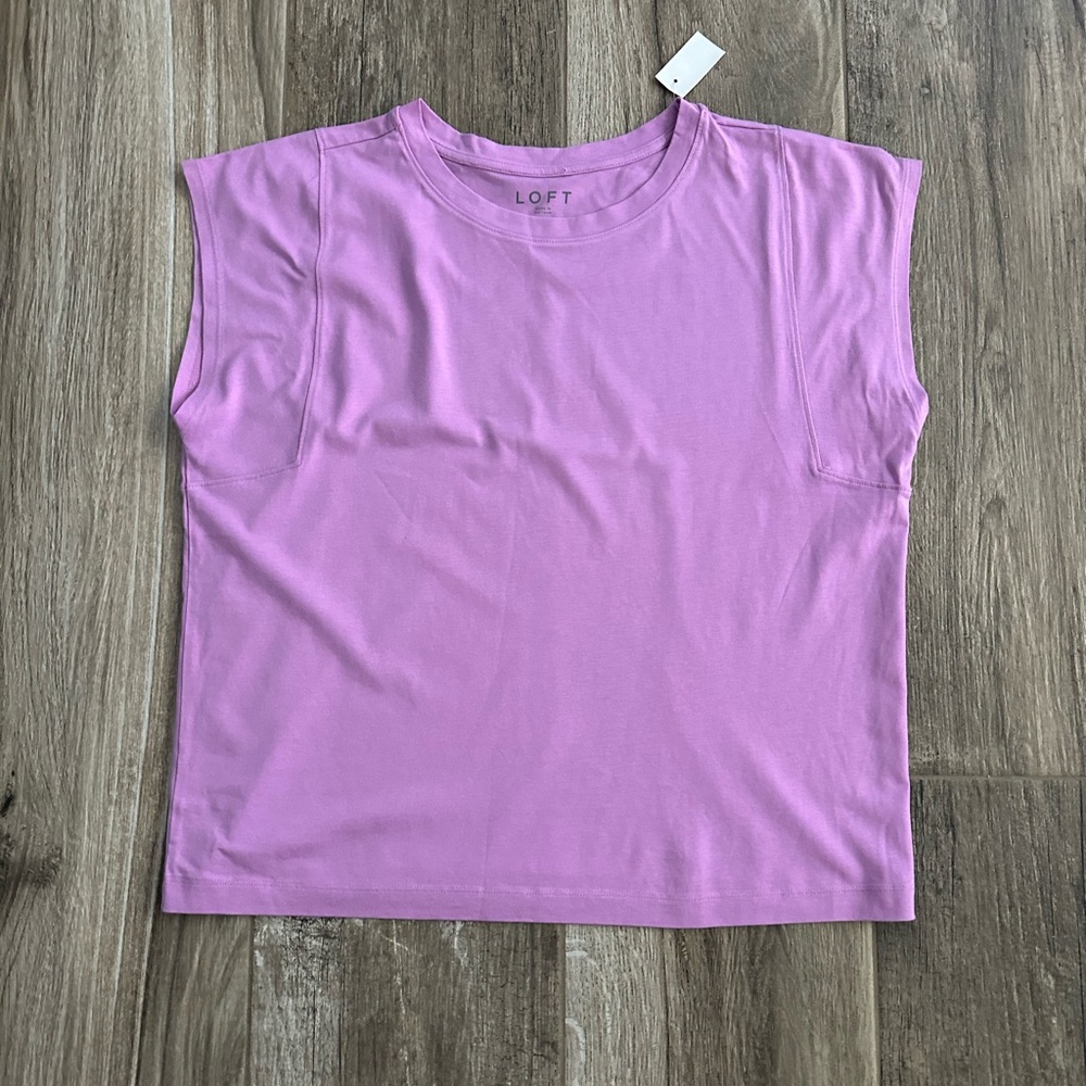 LOFT Women's Pink Sleeveless Muscle Tee NWT